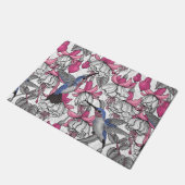 Paillasson Fuchsia et colibris blancs (Incliné)
