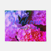 Paillasson Fuchsia Hydrangeas rose violet fleurs (Devant)