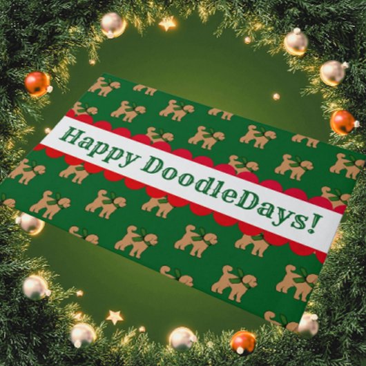 Paillasson Fun Tan Doodé Personnalisé Chien Rouge