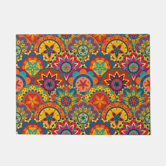Paillasson Funky Retro couleur Motif Mandala (Devant)