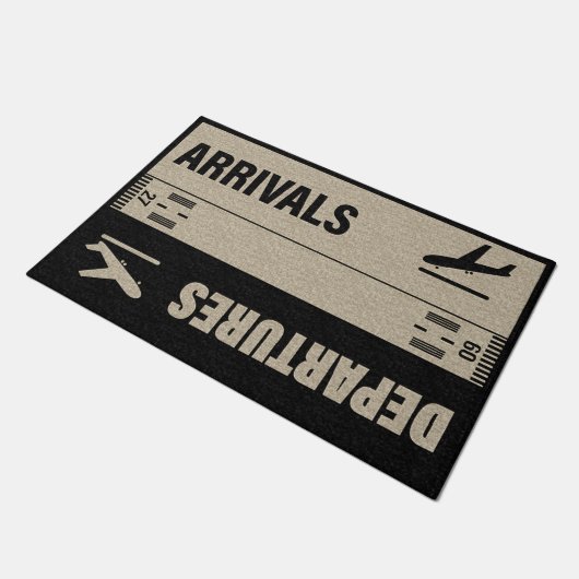 Paillasson Funny Arrivals And Departures Doormat,Plane Mat (Incliné)