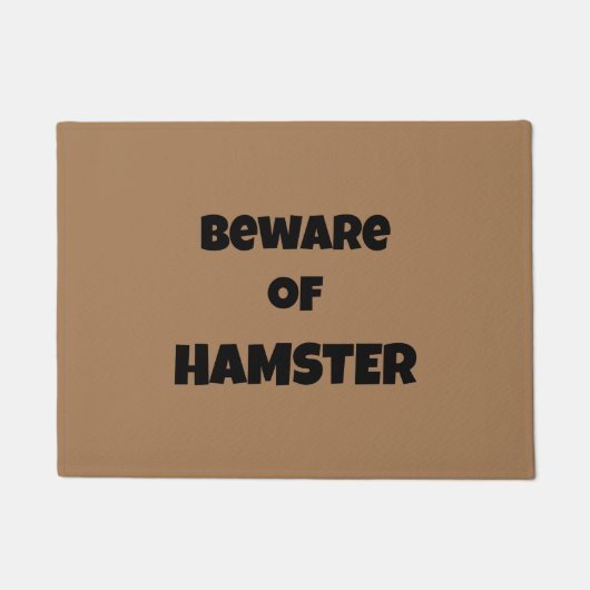 Paillasson Funny "Attention au hamster" Typographie moderne (Devant)