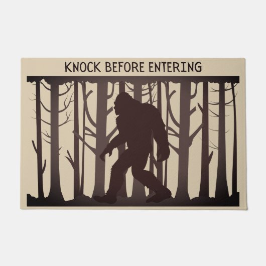 Paillasson Funny Bigfoot Sasquatch silhouette frapper avant (Devant)