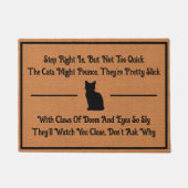 Paillasson Funny Cat Humor Silly Quirky Minimalist Rustic (Devant)
