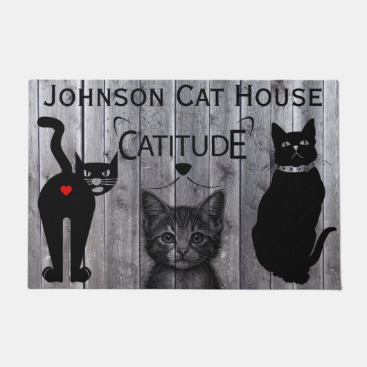 Paillasson Funny Catitude personnalisée (Devant)