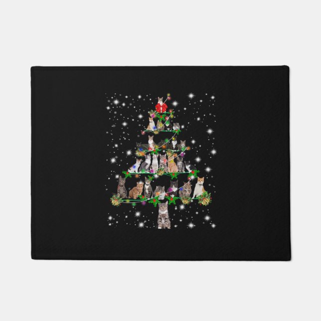 Paillasson Funny Cats Christmas Tree Tee Ornement Décor Cadea (Devant)