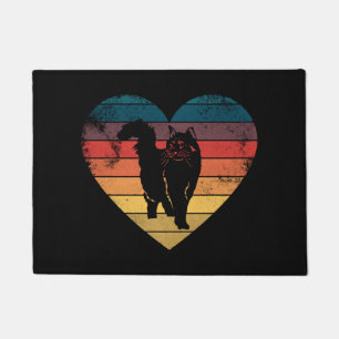 Paillasson Funny Chat Coeur Rétro Cool Vintage pour Amoureux