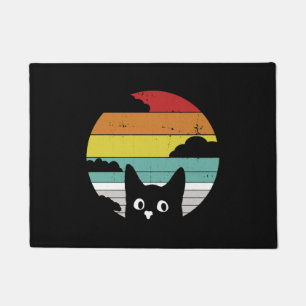 Paillasson Funny Chat noir Vintage Retro Sunset Design