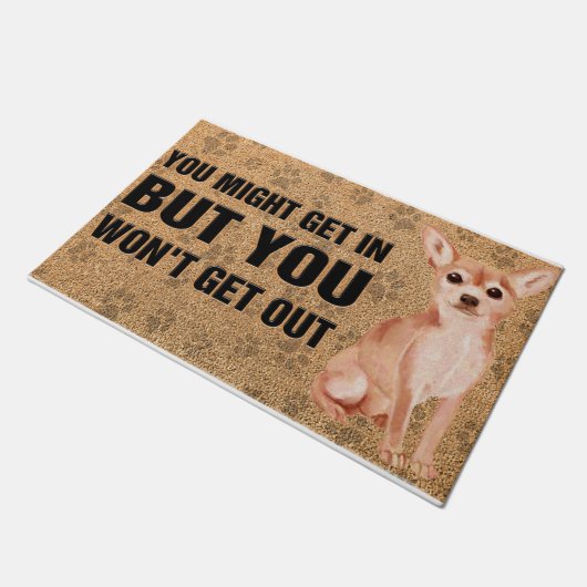 Paillasson Funny Chihuahua Dit mat, maman de chien (Incliné)