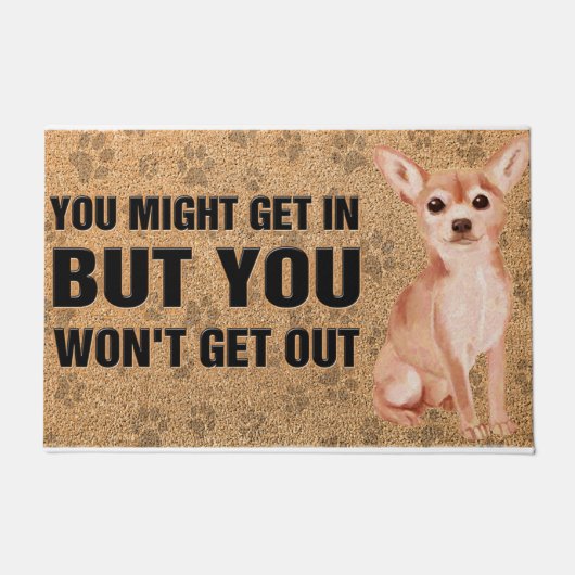 Paillasson Funny Chihuahua Dit mat, maman de chien (Devant)