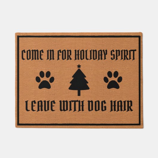 Paillasson Funny Christmas Humor Dog Lover Rustic Minimalist (Devant)