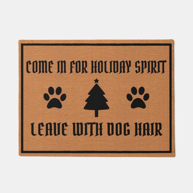 Paillasson Funny Christmas Humor Dog Lover Rustic Minimalist (Devant)