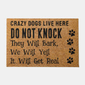 Paillasson Funny Drazy Chiens Live Ici Amoureux des chiens an (Devant)