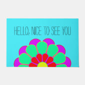 Paillasson Funny Flower Power Bloom I + votre backgr. & idée (Devant)