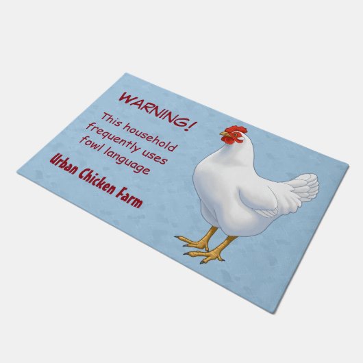 Paillasson Funny Fowl Language Urban Chicken Farmer (Incliné)