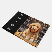 Paillasson Funny Goldendoodle Doodle Chien Brown et noir (Incliné)