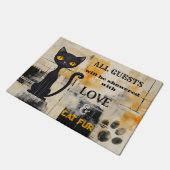 Paillasson Funny Grunge Ocher Chat noir (Incliné)