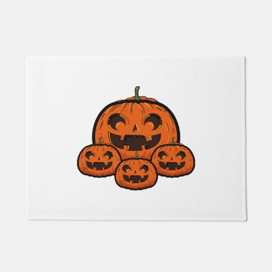 Paillasson Funny Halloween Citrouille, Halloween Éffrayant (Devant)