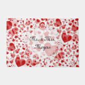 Paillasson Funny Heart Motif VII - rouge blanc + votre idée (Devant)