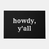 Paillasson Funny Howdy Y'all Modern Minimal Bienvenue Sud (Devant)