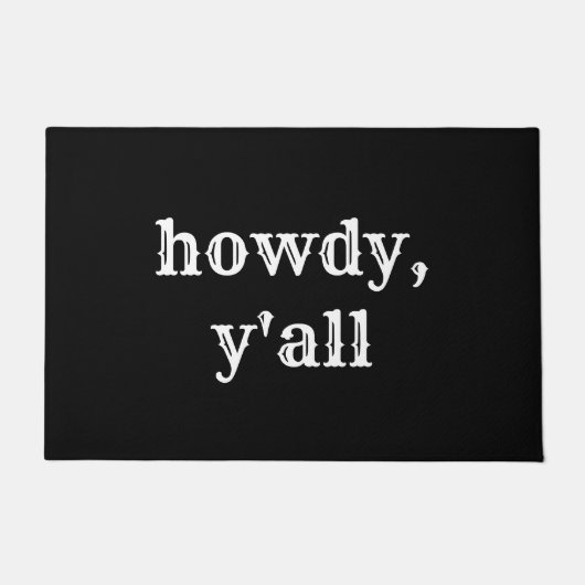 Paillasson Funny Howdy Y'all Modern Minimal Bienvenue Sud (Devant)