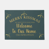 Paillasson Funny Mistletoe Welcome Green Christmas (Devant)