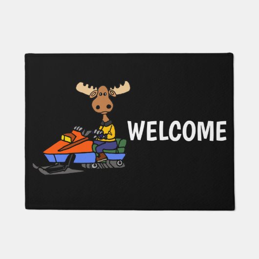 Paillasson Funny Moose motoneige (Devant)