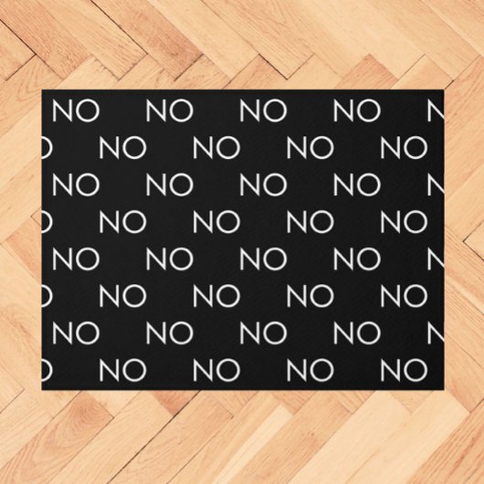 Paillasson Funny NO Black White Introvert Minimal