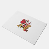 Paillasson Funny Père Noël équitation Golden Retriever Chien (Incliné)