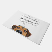 Paillasson Funny Puppy Dog Thinking: Travailler à domicile ? (Incliné)