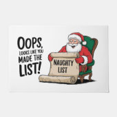 Paillasson Funny Santa Claus Naughty List Design de Noël (Devant)