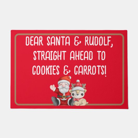 Paillasson Funny Santa Cookies Straight Ahead Christmas (Devant)