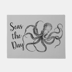 Paillasson Funny Seas le jour vintage poulpe kraken nautique
