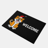 Paillasson Funny Shiba Inu Dog Christmas Cartoon (Incliné)