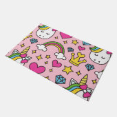 Paillasson Funny Unicorn Motif rose Magique Cheval mignon (Incliné)