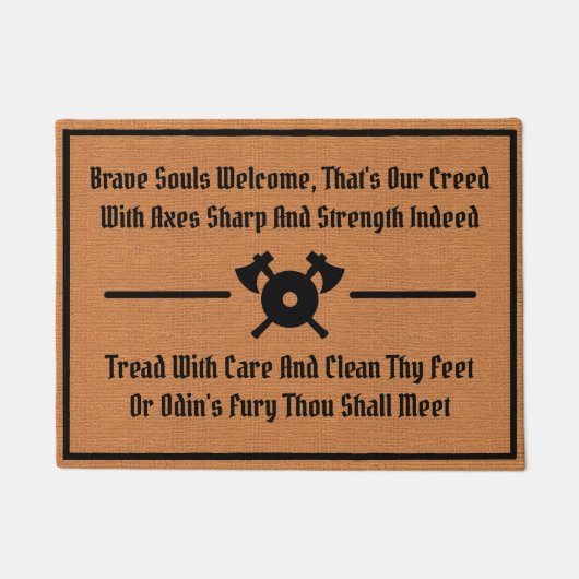 Paillasson Funny Viking Medieval Humor Rustic Minimalist (Devant)