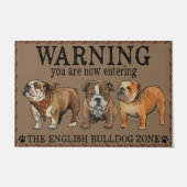 Paillasson Funny Warning English Bulldog Zone Doormat (Devant)