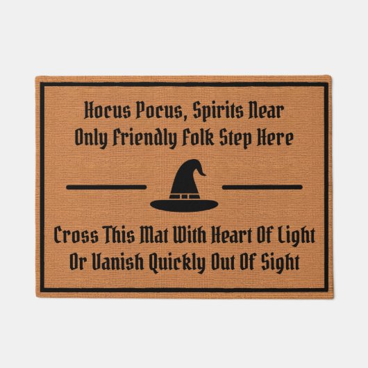 Paillasson Funny Witch Magic Spell Humor Rustic Minimalist (Devant)