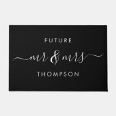 Paillasson Futur M. et Mme Hand Scripté Famille Noir (Devant)