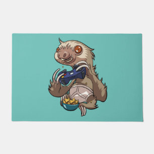 Paillasson Gamer Sloth Manger des nachos en sous-vêtements