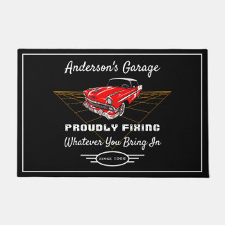 Paillasson Garage N'Importe Quel Nom Fièrement Fixer Slogan R