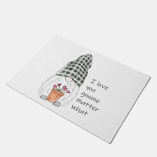 Paillasson Garden Gnome Je t'aime Gnome Peu importe (Incliné)