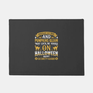 Paillasson Gardien de sécurité Halloween chats noirs et citro