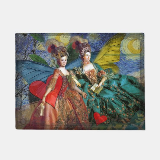 Paillasson Gemini gothique classique femme papillon Whimsical (Devant)