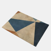 Paillasson Geometric Pattern in Blues, Tans, and Rust (Incliné)