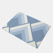 Paillasson géométrique Abstraite, bleu et blanc cassé 2 (Incliné)