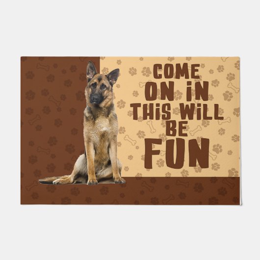 Paillasson German Shepherd Doormat, Funny GSD Lover Venin (Devant)