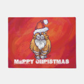 Paillasson Ginger Chat Noël Sur Rouge (Devant)