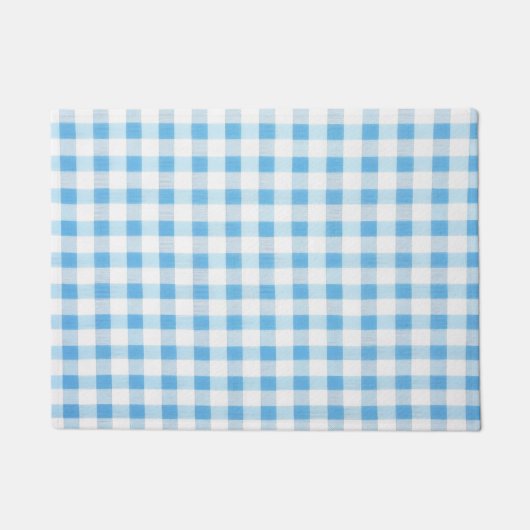 Paillasson Gingham Bleu Bébé (Devant)