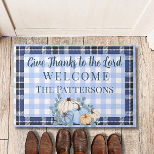 Paillasson Gingham Psaume 136:3 Rendez grâce au Seigneur Auto